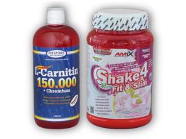 Fitsport L-Carnitin 150000+Chrom.1l+Shake 4 Fit Slim 1kg