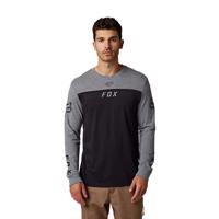 FOX Cyklistické triko s dlouhým rukávem - EFEKT - černá/šedá
