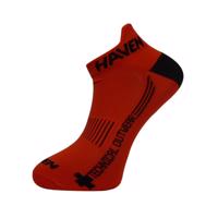 HAVEN Cyklistické ponožky klasické - SNAKE SILVER NEO - červená/černá 34-36