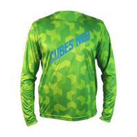 HAVEN Cyklistický dres s dlouhým rukávem letní - CUBES NEO LONG - zelená 2XL