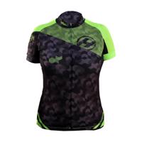 HAVEN Cyklistický dres s krátkým rukávem - SINGLETRAIL WOMEN - černá/zelená S