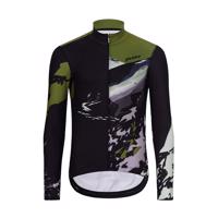 HOLOKOLO Cyklistický dres s dlouhým rukávem zimní - CAMOUFLAGE WINTER - zelená/černá 5XL