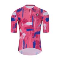 HOLOKOLO Cyklistický dres s krátkým rukávem - STROKES - růžová/modrá XL