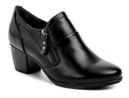 Jana 8-24469-41 černé boty na podpatku šíře H