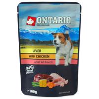 Kapsička ONTARIO Dog Liver with Chicken in Broth 100 g