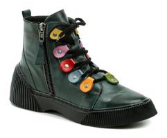 Karyoka 3121 tmavě zelené dámské zimní boty