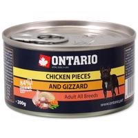 Konzerva ONTARIO Dog Chicken Pieces + Gizzard 200 g