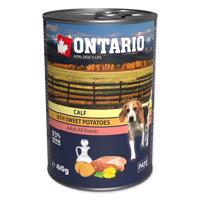 Konzerva ONTARIO Dog Mini Calf, Sweetpotato, Dandelion and Linseed Oil 400 g