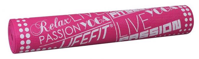 Lifefit Gymnastická podložka SLIMFIT, 173x61x0.4cm, světle růžová