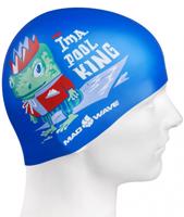 Mad wave pool king swim cap junior modrá