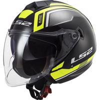 Moto helma LS2 OF573 Twister II Flix Barva Black H-V Yellow, Velikost S (55-56)