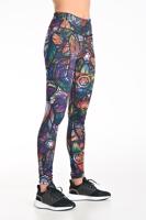 Nessi Sportswear Běžecké Legíny Regular s pásem PRO OSLP-18M4 Mosaic Aurora Velikost: XS/S