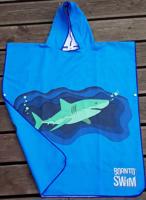 Pončo borntoswim shark poncho junior blue s