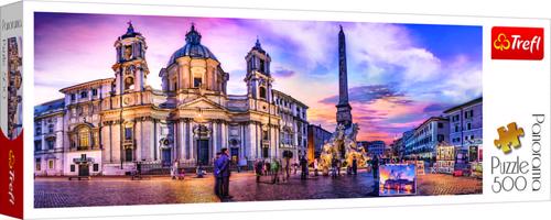 Puzzle panoramatické Piazza Navona, Řím 500 dílků