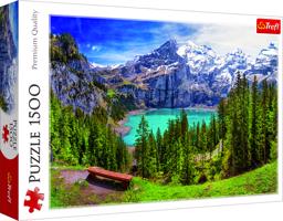 Puzzles Jezero Oeschinen Alpy Switzerland 1500 dílků