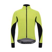 SANTINI Cyklistická větruodolná bunda - BETA RAIN - černá/žlutá M