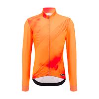 SANTINI Cyklistický dres s dlouhým rukávem zimní - PURE DYE - oranžová 3XL