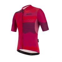 SANTINI Cyklistický dres s krátkým rukávem - DELTA OPTIC - červená/černá