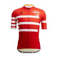 SANTINI Cyklistický dres s krátkým rukávem - TOUR DE FRANCE 2022 - žlutá/červená/bílá 3XL