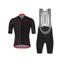 SANTINI Cyklistický krátký dres a krátké kalhoty - SLEEK DINAMO - černá/bílá