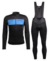 SCOTT Cyklistická zimní bunda a kalhoty - RC WARM HYBRID WB - modrá/černá