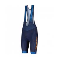 SCOTT Cyklistické kalhoty krátké s laclem - RC TEAM ++ 2022 - modrá/oranžová L