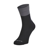 SCOTT Cyklistické ponožky klasické - BLOCK STRIPE CREW - černá/šedá