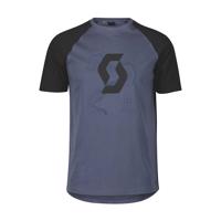SCOTT Cyklistické triko s krátkým rukávem - ICON RAGLAN SS - černá/modrá