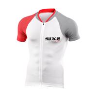 SIX2 Cyklistický dres s krátkým rukávem - BIKE3 ULTRALIGHT - bílá/červená/šedá S