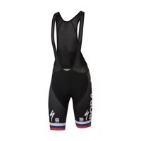 SPORTFUL Cyklistické kalhoty krátké s laclem - BORA HANSGROHE 2020 - černá/vícebarevná L