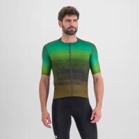 SPORTFUL Cyklistický dres s krátkým rukávem - FLOW SUPERGIARA - zelená/hnědá M