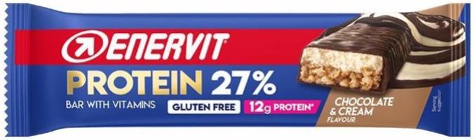 Tyčinka enervit protein bar 27% chocolate+cream flavour 45g