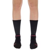 UYN Cyklistické ponožky klasické - AERO WINTER LADY - růžová/černá 39-40
