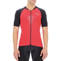 UYN Cyklistický dres s krátkým rukávem - BIKING GRANFONDO - černá/červená 2XL