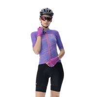 UYN Cyklistický dres s krátkým rukávem - BIKING WAVE LADY - fialová/černá/růžová S